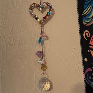 Colorful Crystal Heart Suncatcher